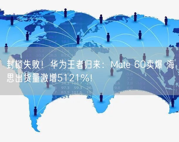 封锁失败！华为王者归来：Mate 60卖爆 海思出货量激增5121%！