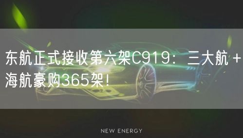 东航正式接收第六架C919：三大航＋海航豪购365架！