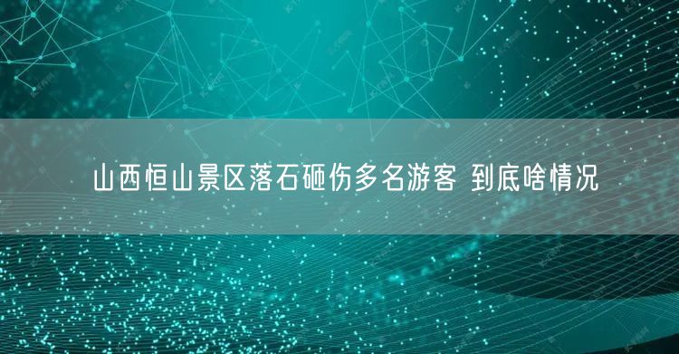 山西恒山景区落石砸伤多名游客 到底啥情况