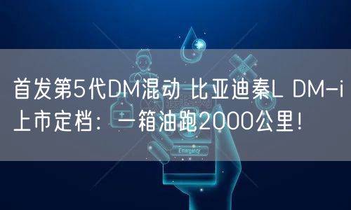 首发第5代DM混动 比亚迪秦L DM-i上市定档：一箱油跑2000公里！