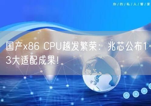 国产x86 CPU越发繁荣：兆芯公布13大适配成果！