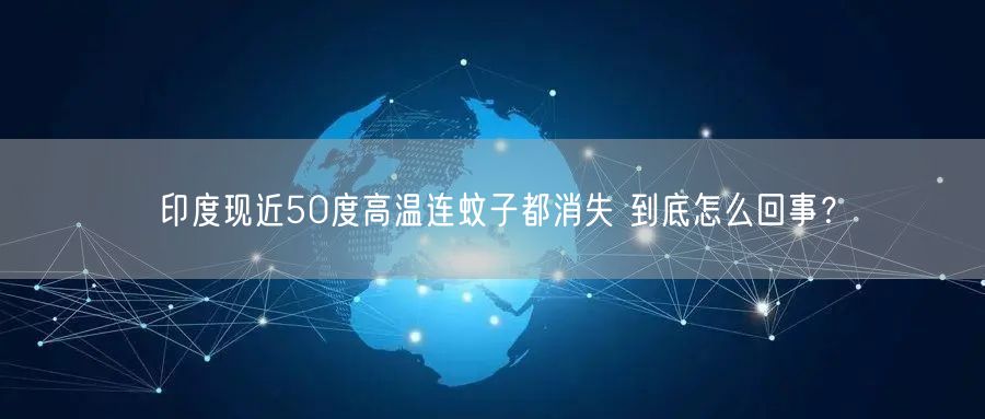 印度现近50度高温连蚊子都消失 到底怎么回事？