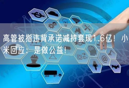 高管被指违背承诺减持套现1.6亿！小米回应：是做公益！