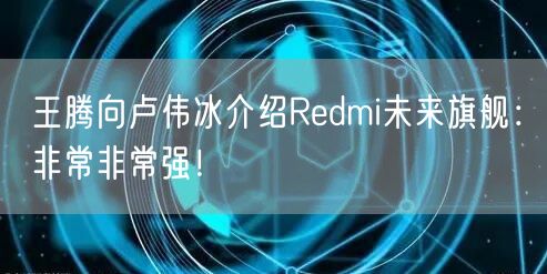 王腾向卢伟冰介绍Redmi未来旗舰：非常非常强！