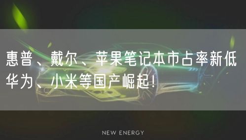 惠普、戴尔、苹果笔记本市占率新低 华为、小米等国产崛起！