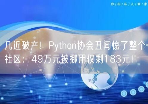 几近破产！Python协会丑闻惊了整个社区：49万元被挪用仅剩183元！