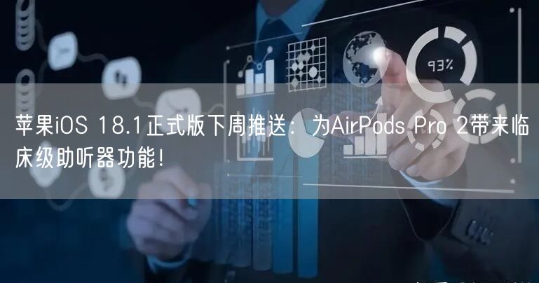 苹果iOS 18.1正式版下周推送：为AirPods Pro 2带来临床级助听器功能！