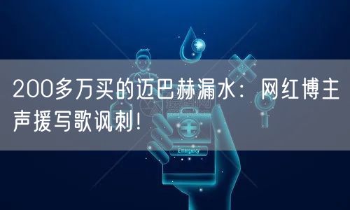 200多万买的迈巴赫漏水：网红博主声援写歌讽刺！