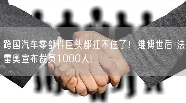 跨国汽车零部件巨头都扛不住了！继博世后 法雷奥宣布裁员1000人!