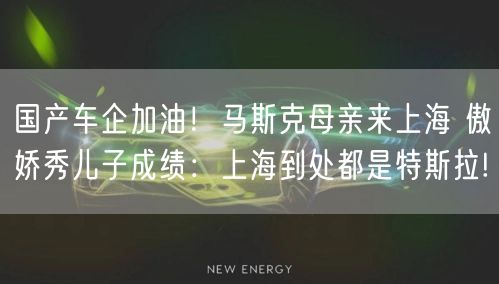 国产车企加油！马斯克母亲来上海 傲娇秀儿子成绩：上海到处都是特斯拉!