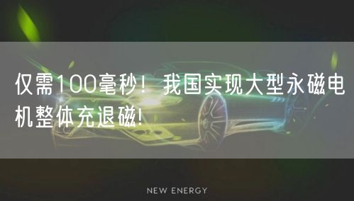 仅需100毫秒！我国实现大型永磁电机整体充退磁!