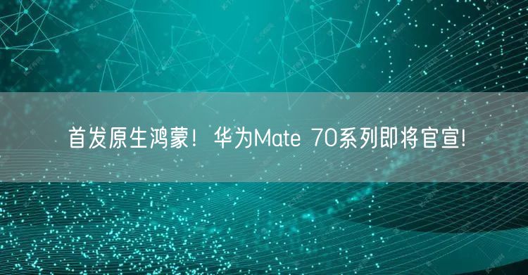 首发原生鸿蒙！华为Mate 70系列即将官宣!