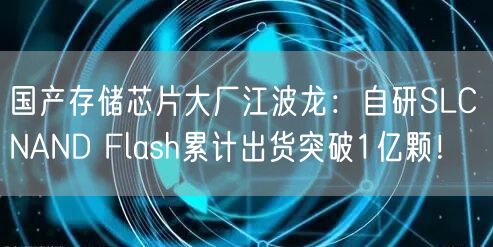 国产存储芯片大厂江波龙：自研SLC NAND Flash累计出货突破1亿颗！