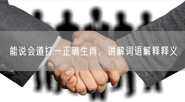 能说会道打一正确生肖，讲解词语解释释义