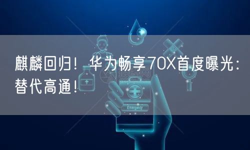 麒麟回归！华为畅享70X首度曝光：替代高通！