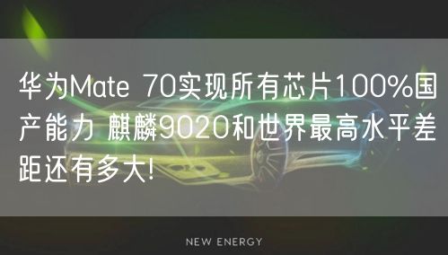 华为Mate 70实现所有芯片100%国产能力 麒麟9020和世界最高水平差距还有多大!