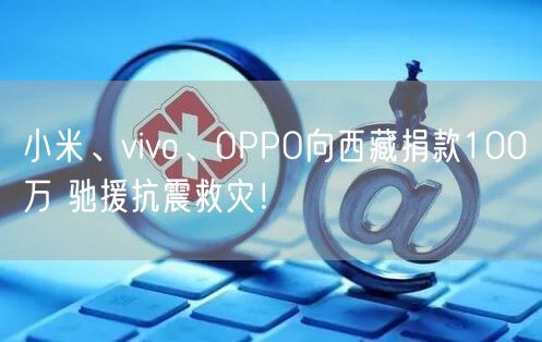 小米、vivo、OPPO向西藏捐款100万 驰援抗震救灾！