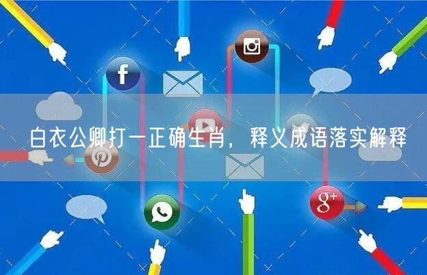 白衣公卿打一正确生肖，释义成语落实解释