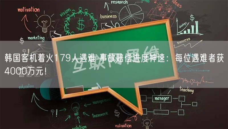 韩国客机着火179人遇难 事故赔偿进度神速：每位遇难者获4000万元！