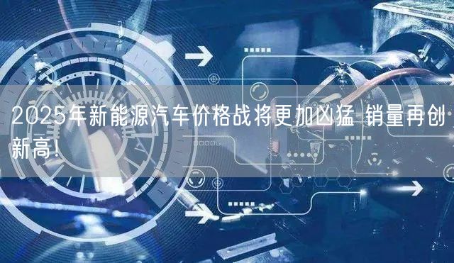 2025年新能源汽车价格战将更加凶猛 销量再创新高！