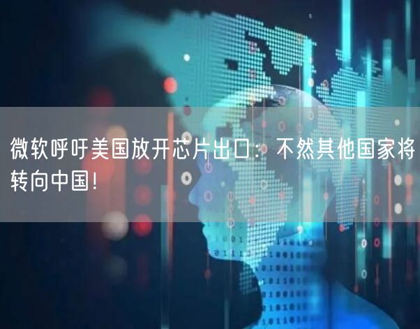 微软呼吁美国放开芯片出口：不然其他国家将转向中国！