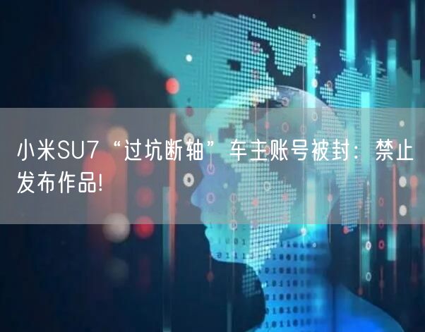 小米SU7“过坑断轴”车主账号被封：禁止发布作品!