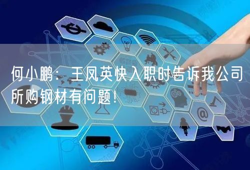 何小鹏：王凤英快入职时告诉我公司所购钢材有问题！