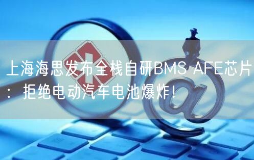 上海海思发布全栈自研BMS AFE芯片：拒绝电动汽车电池爆炸！