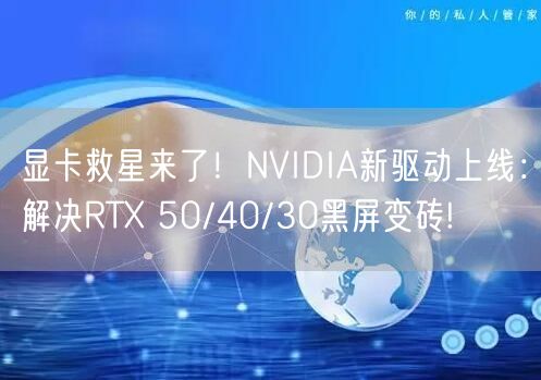 显卡救星来了！NVIDIA新驱动上线：解决RTX 50/40/30黑屏变砖!